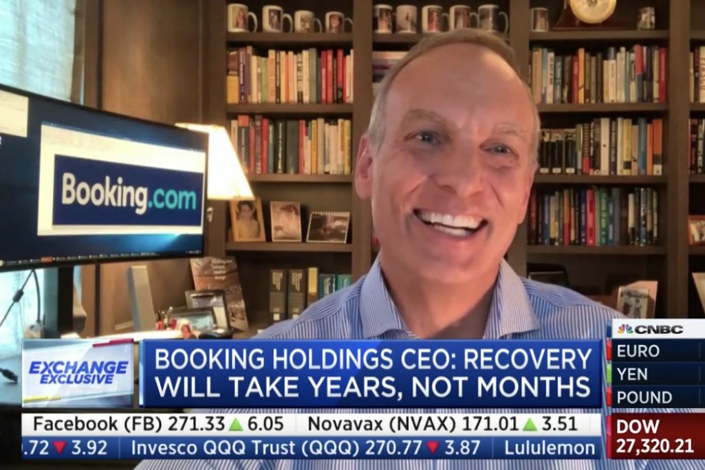 Booking Holdings CEO Glenn Fogel spoke with CNBC's Seema Mody on August 7 about the company's earnings.