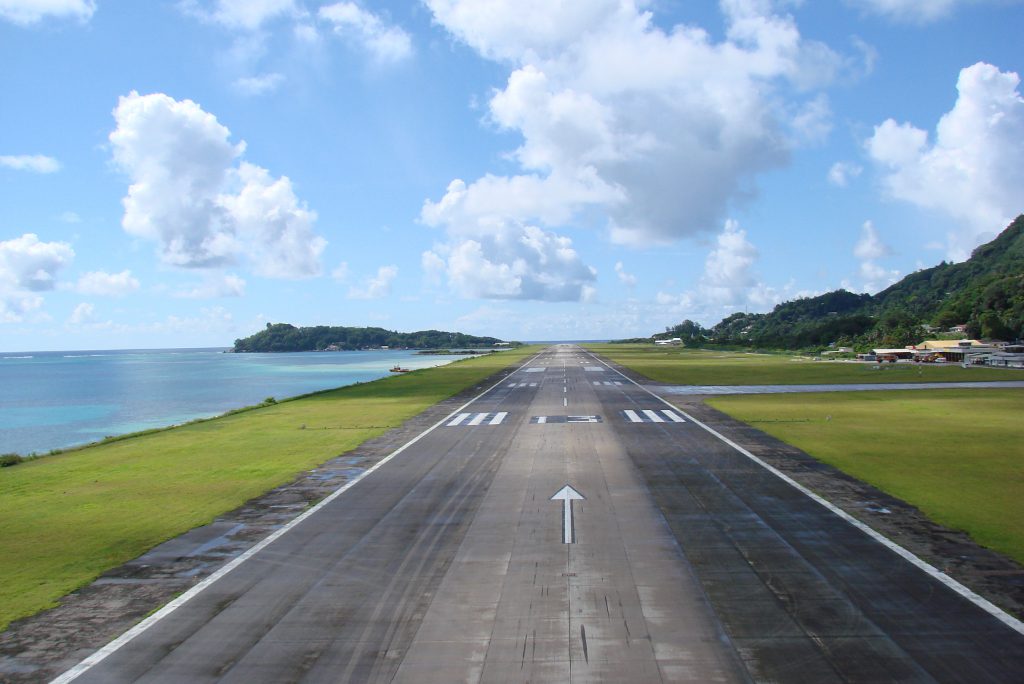 The runway at Seychelles' airport. The Republic of Seychelles went live Tuesday with Travizory technology to facilitate the collection and analysis of traveler documentation to ensure re-opening of the borders in the safest manner.