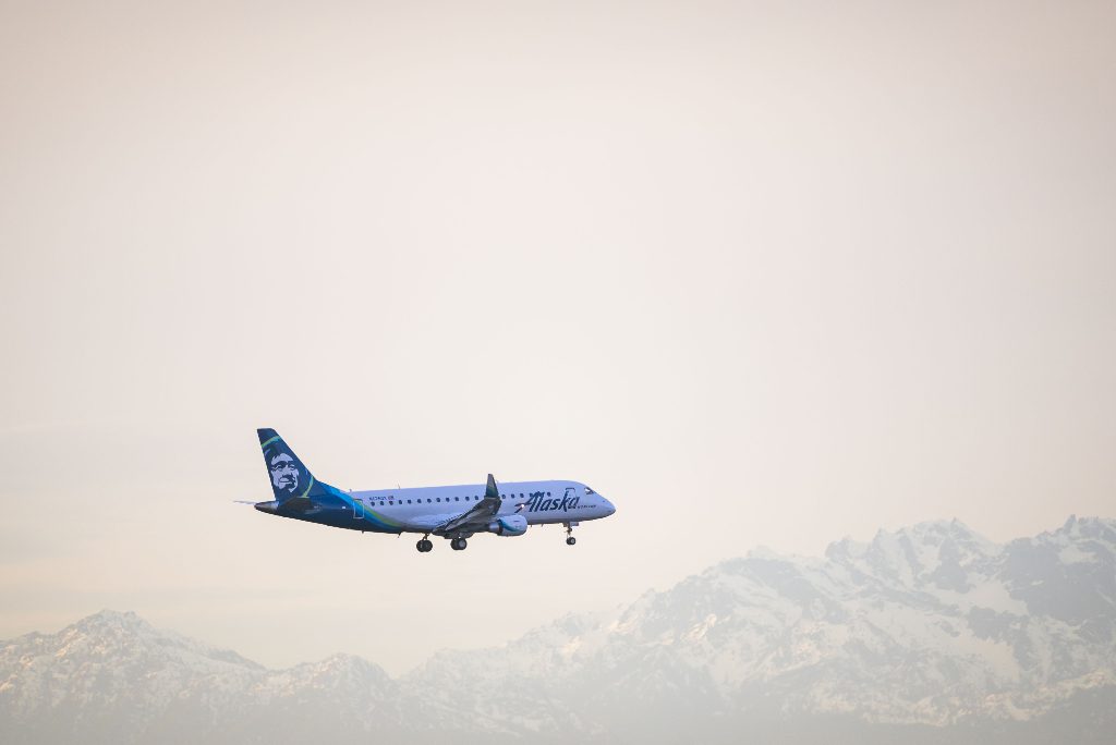 alaska airlines plane at sunset source alaska airlines