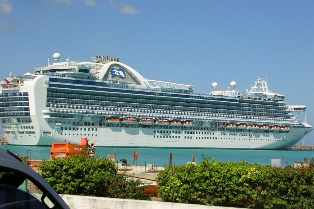 Back in the day, ships like this one from Crown Princess, picture here in Barbados, were among the drivers of local tourism in the Caribbean. 
