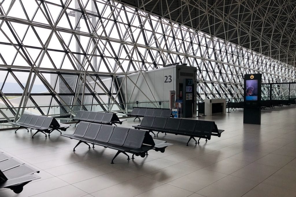 An empty gate at Franjo Tudman Airport Zagreb, Croatia
