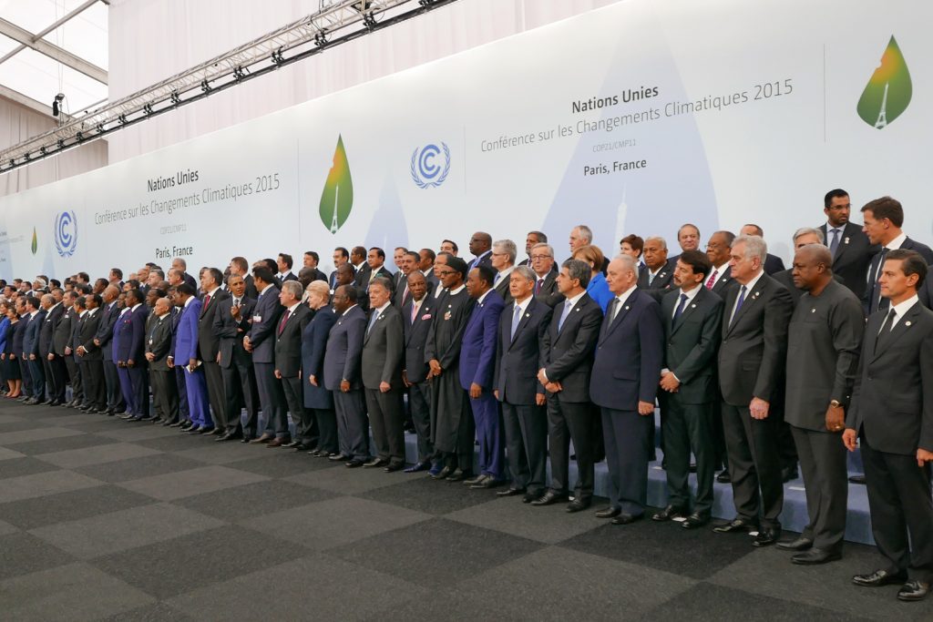 Heads of delegations at the 2015 United Nations Climate Change Conference in Paris.