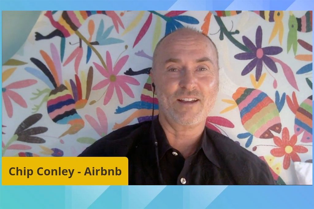 Airbnb advisor Chip Conley speaking online on Dec. 9, 2020 at Skift Short-Term Rental  Outdoor Summit. 