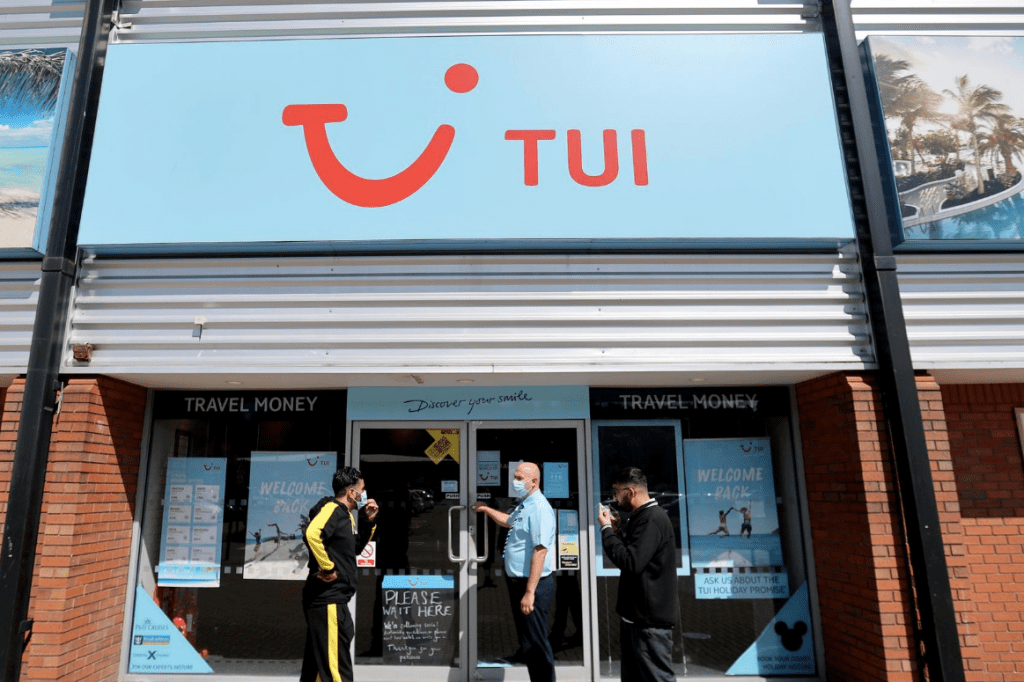 TUI travel storefront in Hanley, Stoke-on-Trent, Britain.
