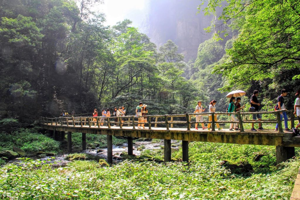 Travelers explore Zhangjiajie, China in Hunan Province on June 14, 2020. The timing of a travel recovery will impact all sectors, including online travel. 