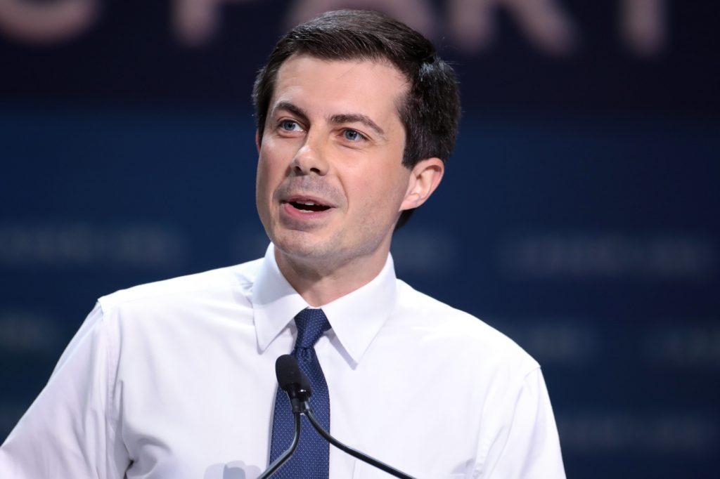 Pete Buttigieg (seen here in an earlier photo) laid out his vision for the nation's transportation infrastructure during a hearing on Thursday before Senate committee considering his nomination as U.S. Transportation Secretary.