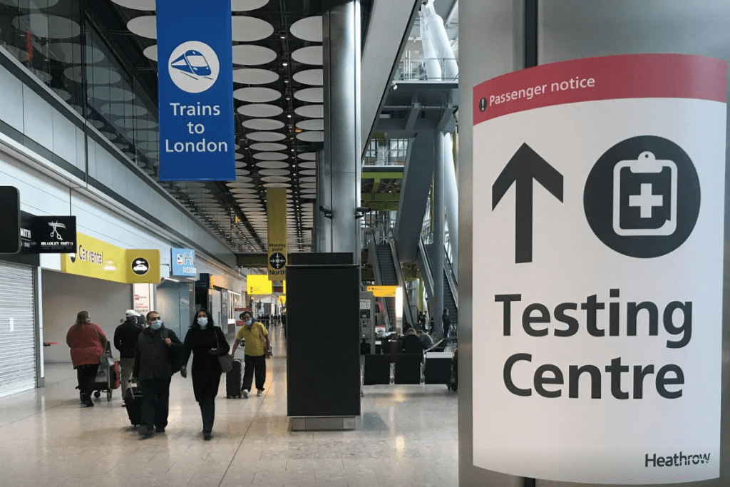 Passengers from international flights arrive at Heathrow Airport, following the outbreak of the coronavirus disease (COVID-19), London, Britain January 15, 2021.