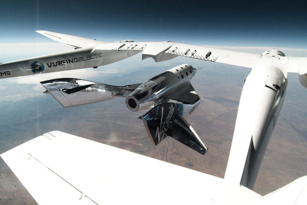 SpaceShipTwo Unity Released From VMS Eve for Second Glide Flight in New Mexico virgin galactic spac source virgin galactic