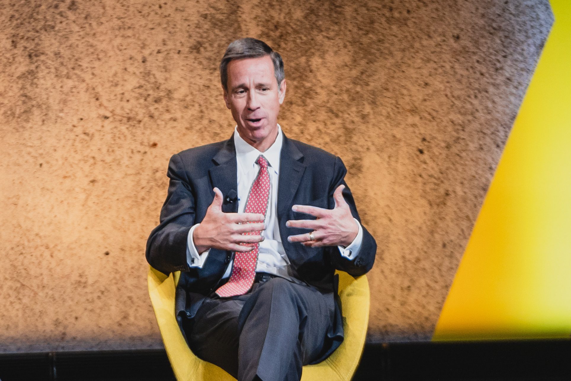 Marriott CEO Arne Sorenson speaking at Skift Global Forum in New York City in September 2018. 