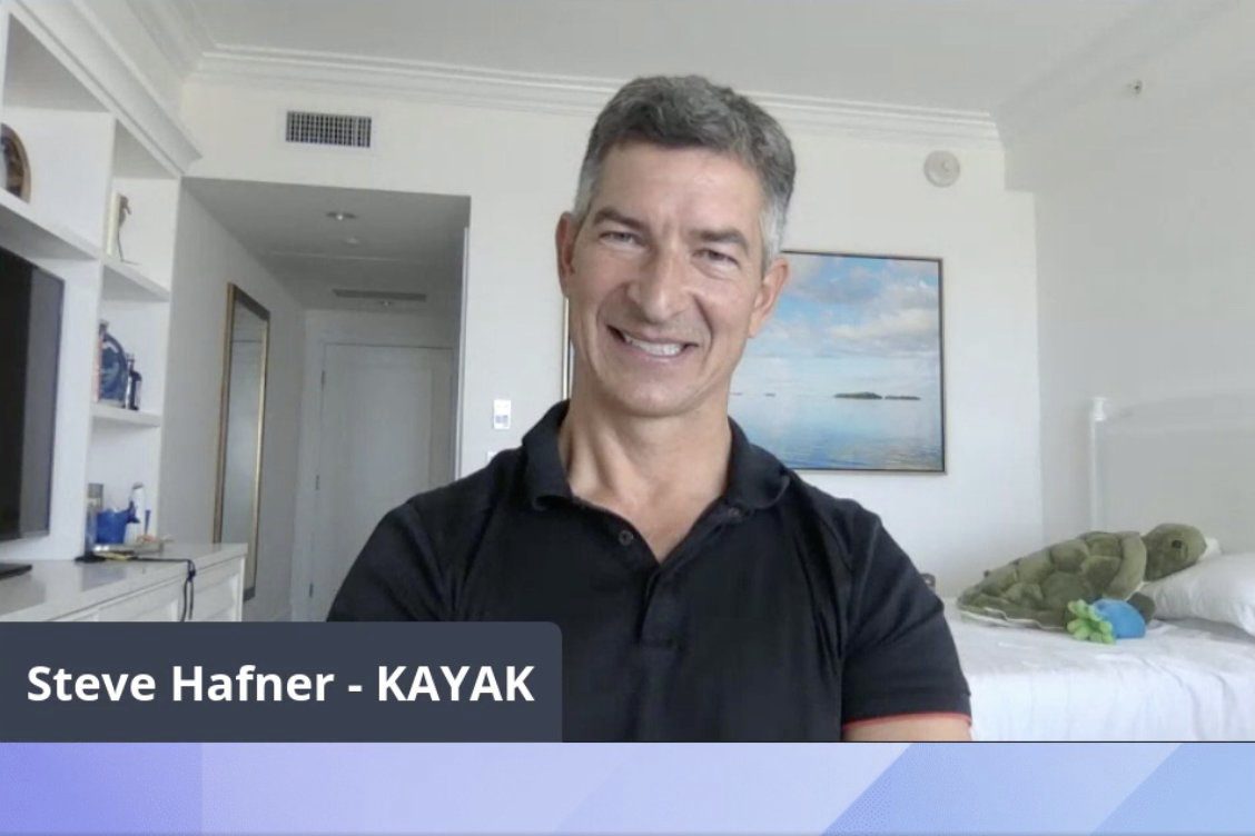 Kayak CEO Steve Hafner speaking at the Online Travel & Distribution Summit on February 17, 2021. 