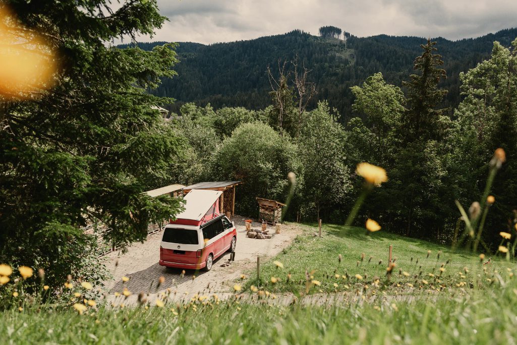 A camping site at a farm in Switzerland that's bookable via the startup Nomady.
