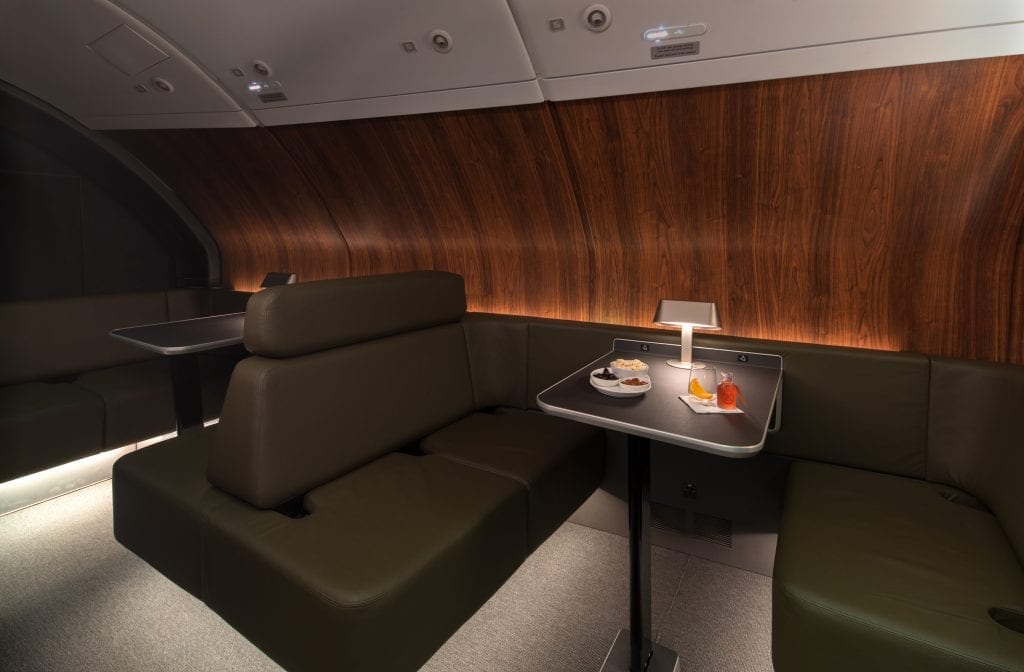 A lounge onboard a Qantas Airbus A380. The airline is actively engaged in Sabre's “Beyond NDC” program.