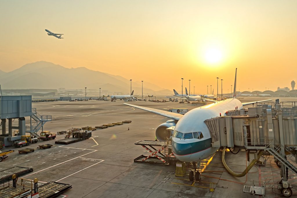 Hong Kong International Airport (pictured here at sunrise) could see some welcomed traffic once an air travel bubble opens up on May 26, 2021.
