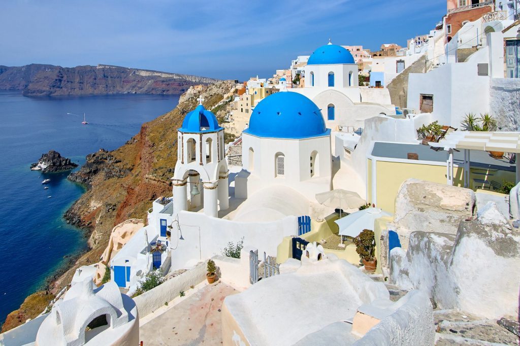 The good news for destinations like Santorini (pictured) is that they soon could be filled with tourists as restrictions in Greece are expected to lift May 15. 