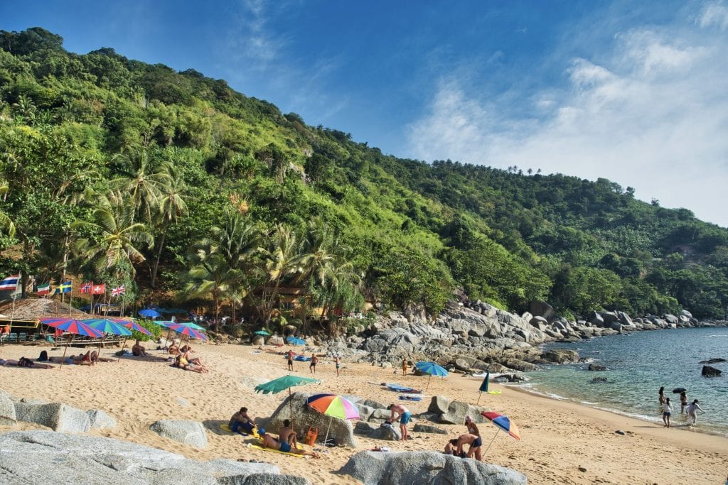 A beach scene in Phuket, Thailand. 