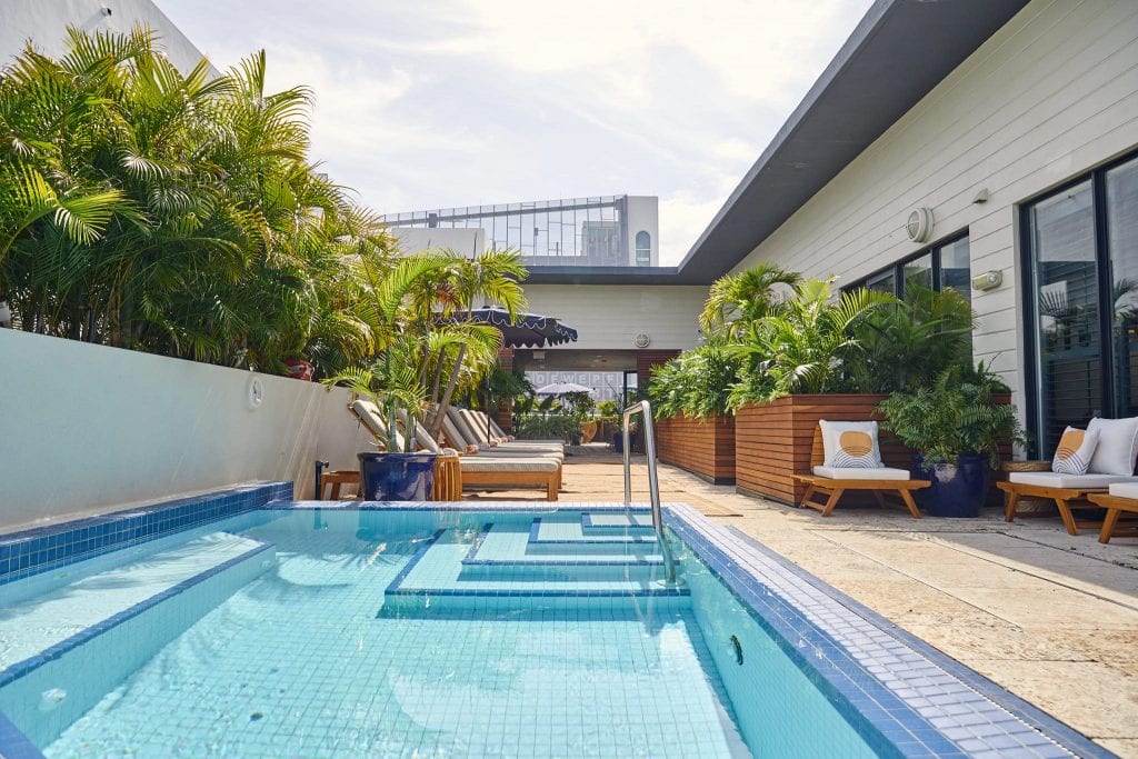 Kayak Miami Beach poolside lounge. Kayak invested in Life House.