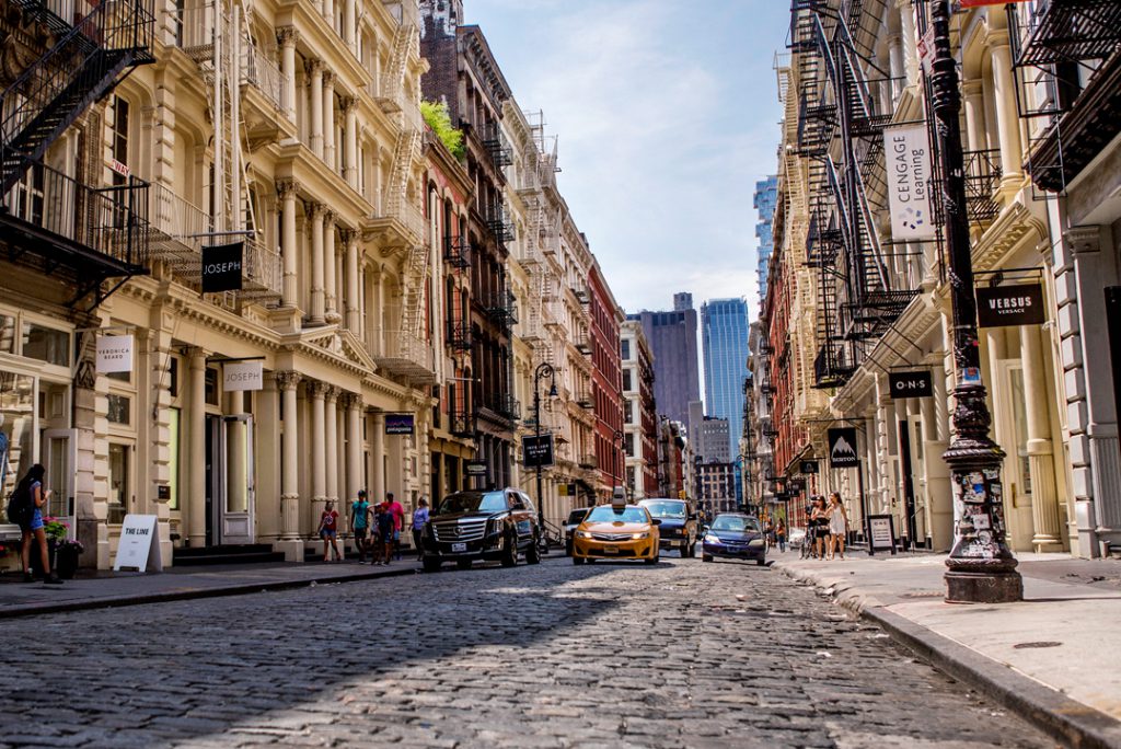 The SoHo district of Manhattan, in New York City. 