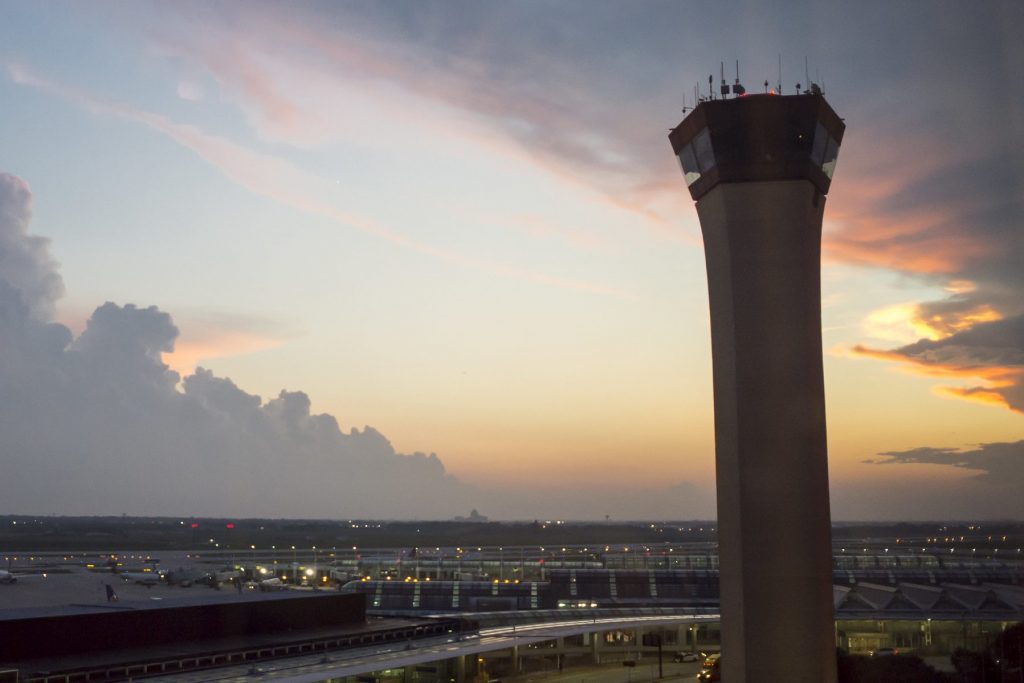 Air traffic control (O'Hare Airport's tower is pictured here) is increasingly vulnerable to global politics and autocracies.