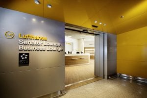 Lufthansa Business and Senator Lounge entrance