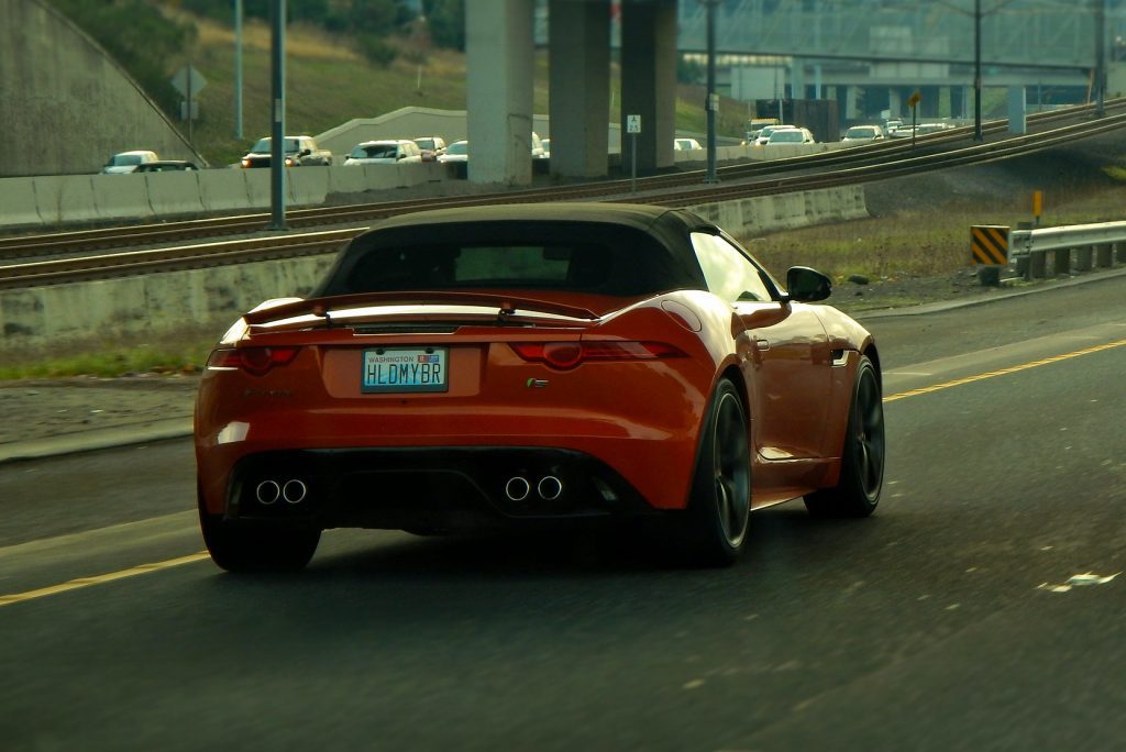 A 2015 Jaguar F-Type S Convertible as seen on on November 12, 2020 in Parkrose, Oregon. Expedia reported that its U.S. domestic business was strong during the first quarter of 2021.