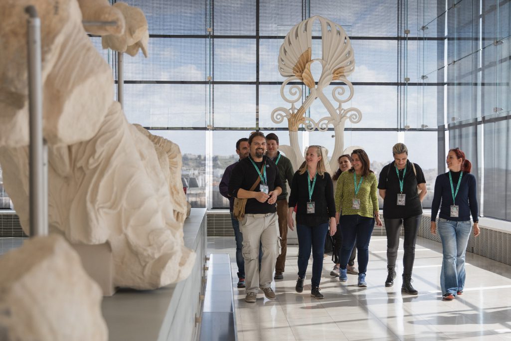 A pre-pandemic walking tour led by a Walks guide of the Acropolis Museum, an archaeological museum focused on findings in Athens, Greece. 