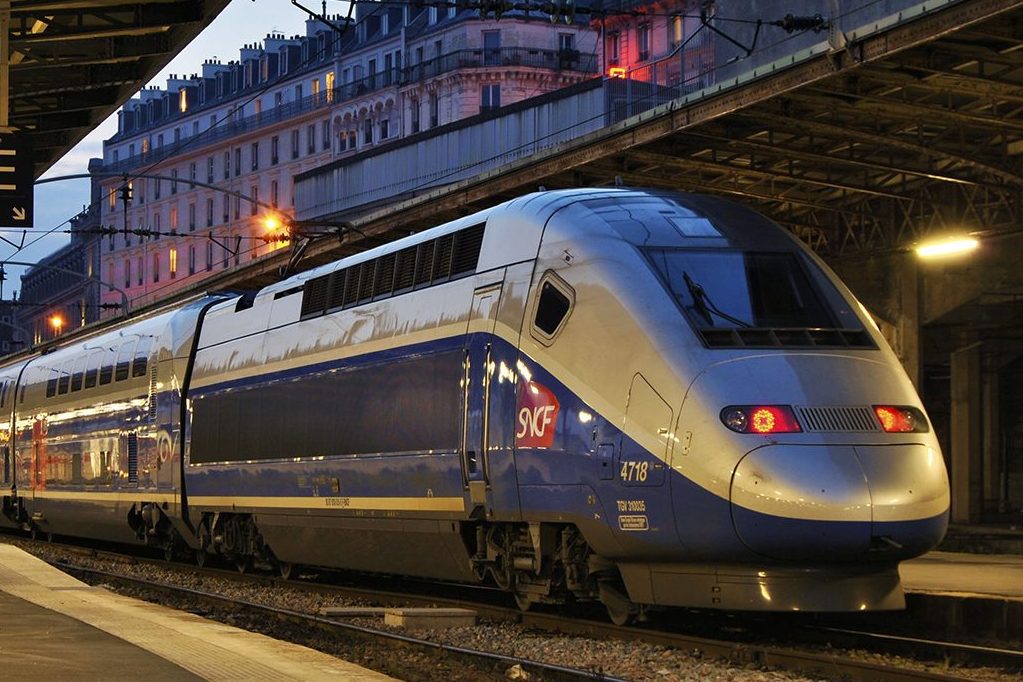 One of France's high-speed tracks at Gare de l'Est, a major railway station in Paris