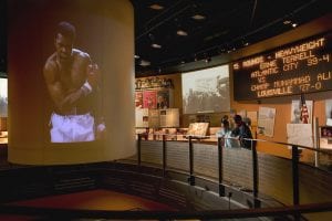 An exhibit at the Ali Center