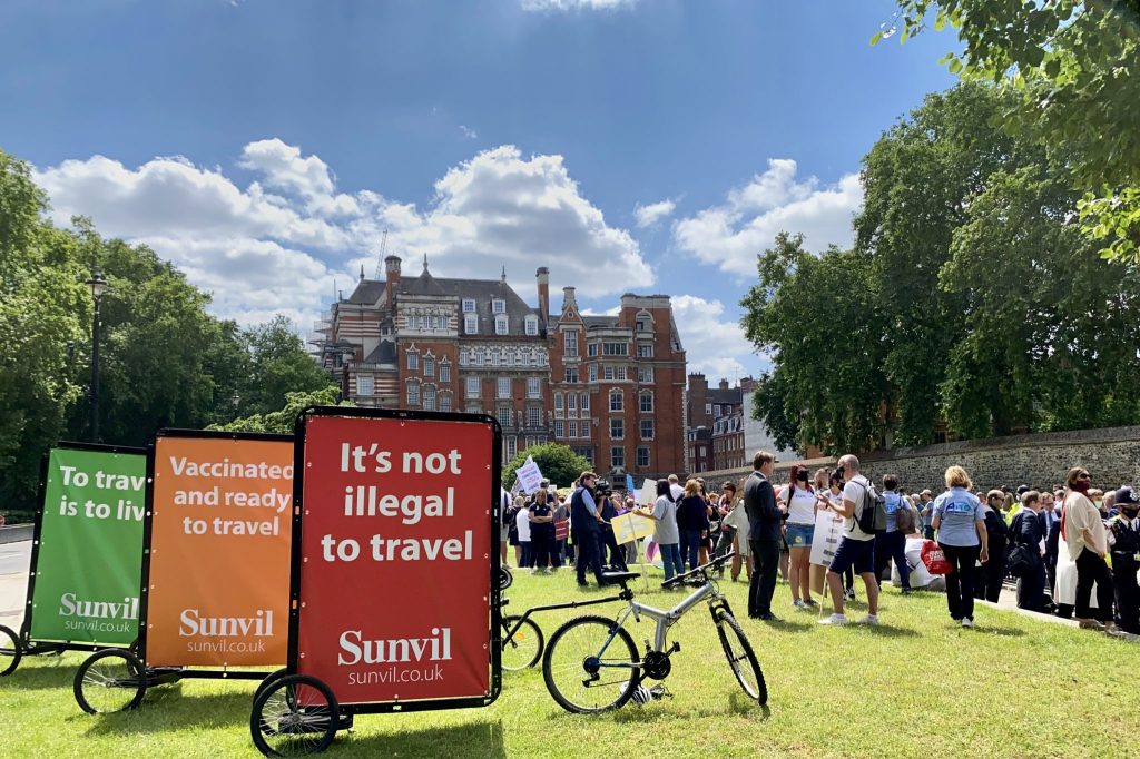 Travel industry rally in central London