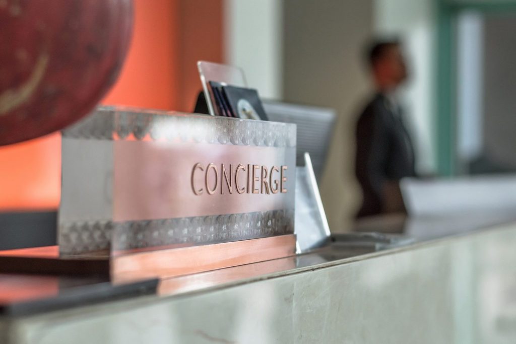 A front desk, the nerve center of a hotel. What will change post-Covid for hotels. 