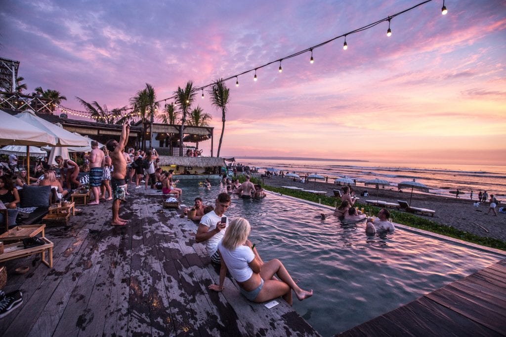 The Lawn in Canggu, Canggu, Bali, Indonesia in January 2019. Foreign tourists will not be permitted as Indonesia battles a Covid-19 surge. 