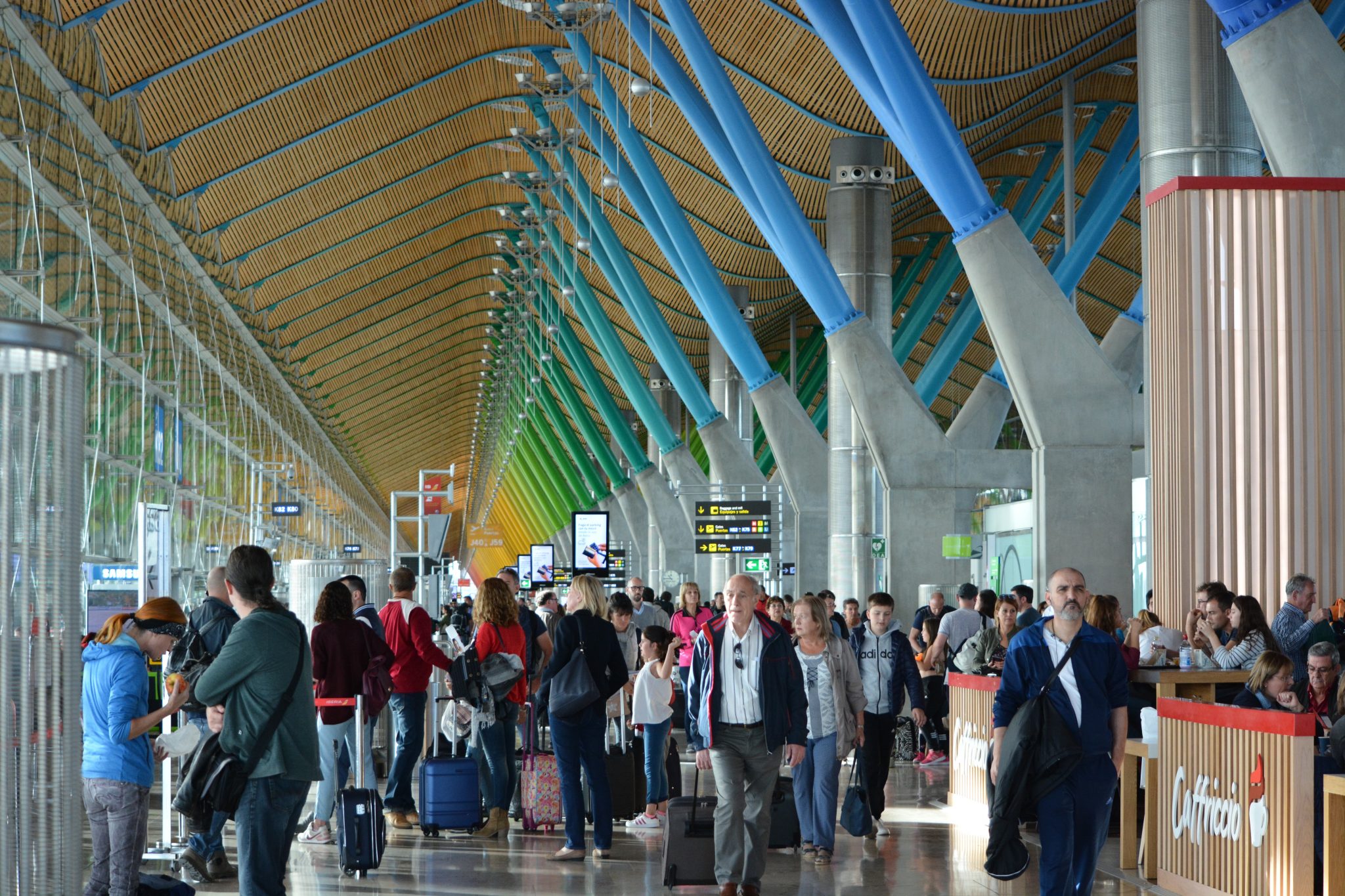 Passengers at Barajas airport in Madrid, Spain in March 2021. Tourism leaders want the country to attract more travelers from Asia. 