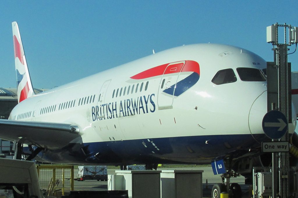 British Airways plane in the runway at Heathrow