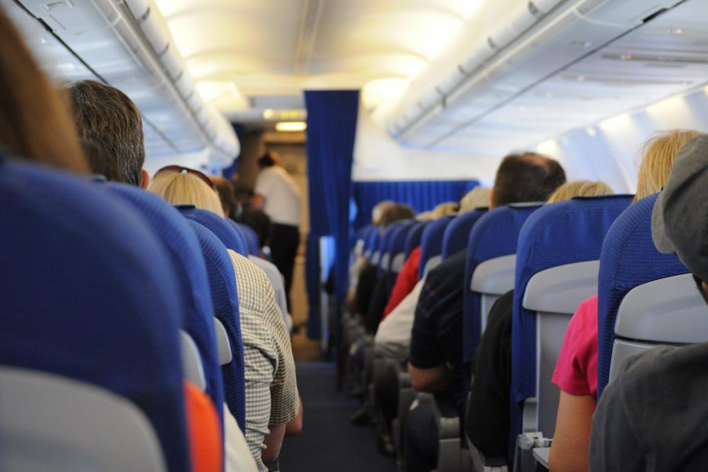 Passengers and Flight Attendant inflight