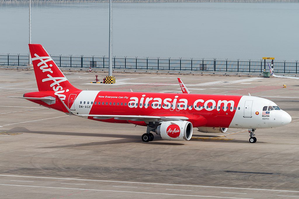 An Air Asia plane at the Macau International Airport