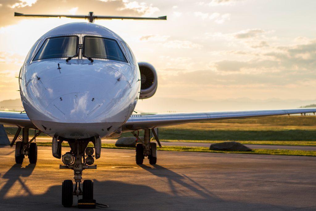 An ExpressJet Embraer 145 aircraft. ExpressJet hopes to resume flying in the third quarter.