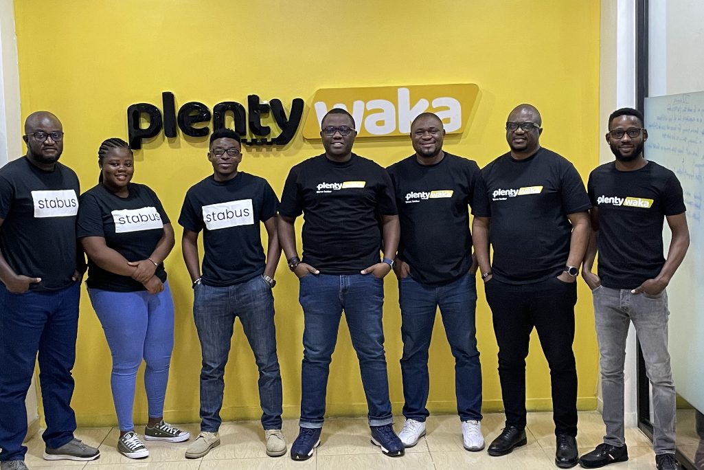 Staff from mobility startup Plentywaka, a Nigeria-based company, with staff with new startup acquisition Stabus, based in Ghana. 