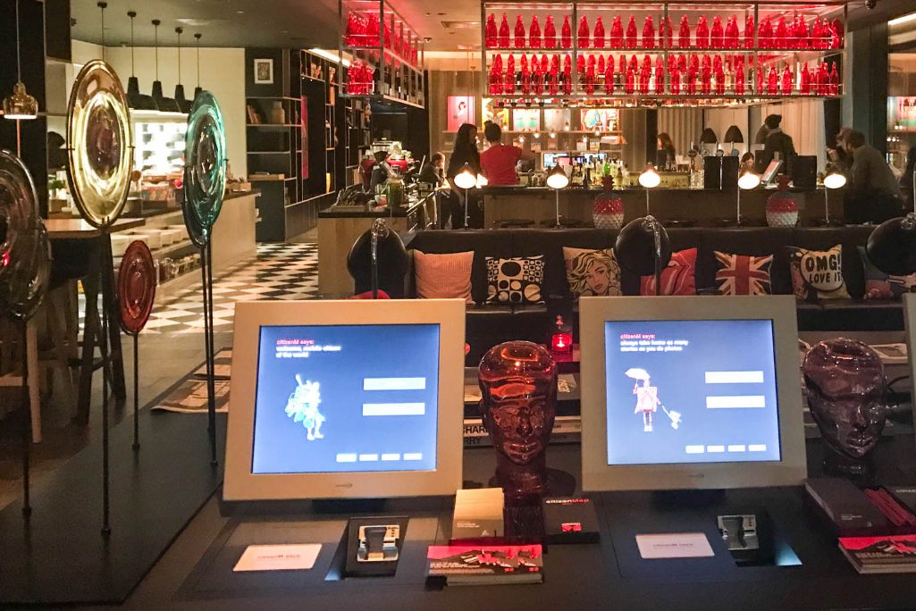 Check-in kiosks at a CitizenM hotel in London's Shoreditch neighborhood. Source: CitizenM.