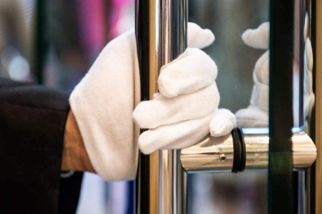 doorman at luxury hotel