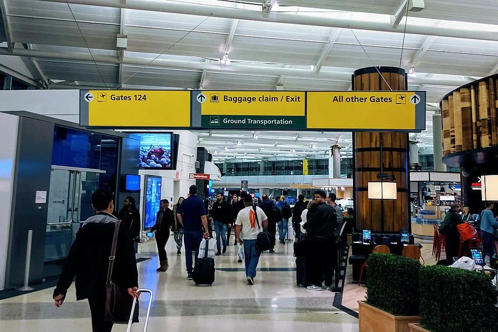 Newark Liberty Airport in September 2021. On June 24, 2022, U.S. passenger screenings at airports were the highest since February 2020, before the pandemic.