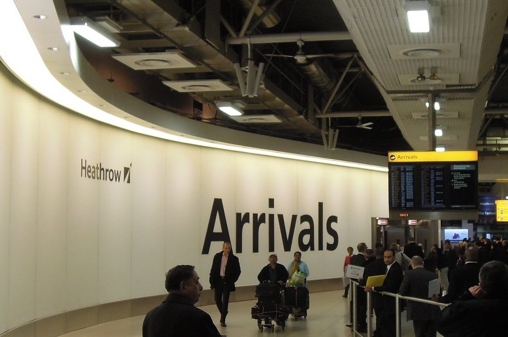 Arrivals at the U.K.'s largest airport