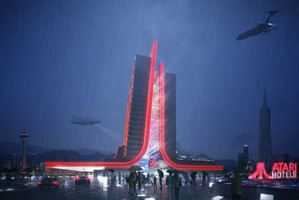 The planned Atari Hotels brand will rely more on technology in its futuristic layout of hotels.
