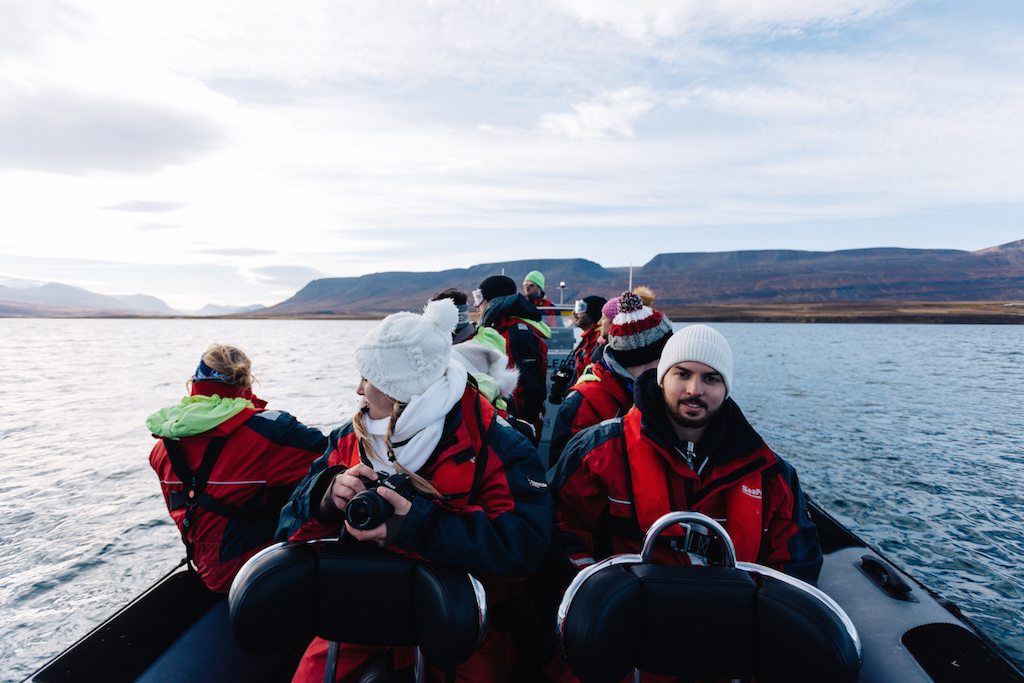 Whale watching in Eyjafjörður Fjord near Akureyri, Iceland, is one of the tours and activities people can find via PlacePass. Source: Zeb Goodman / PlacePass