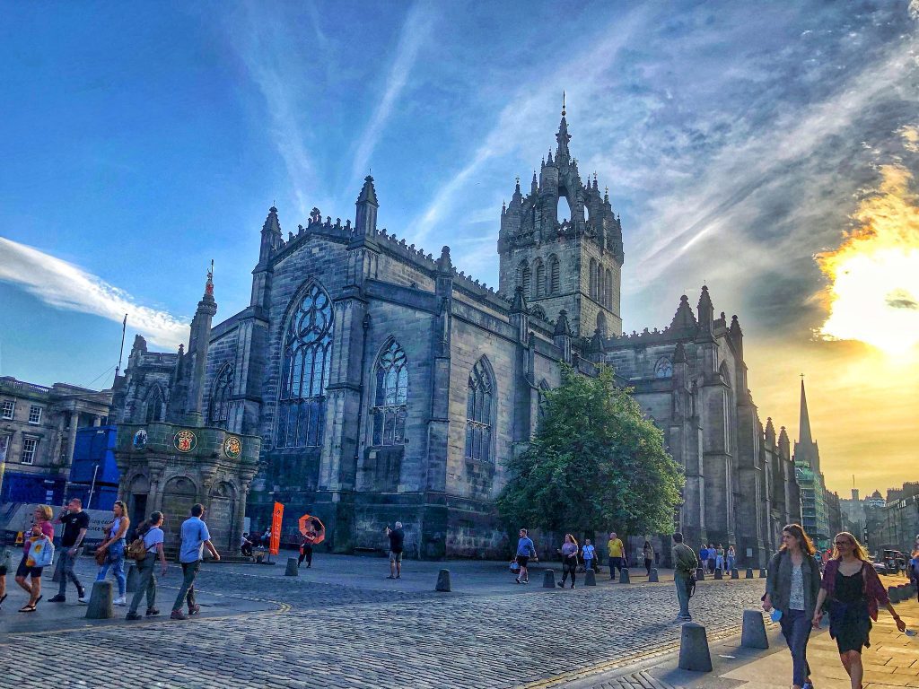 View of old town Edinburgh Scotland