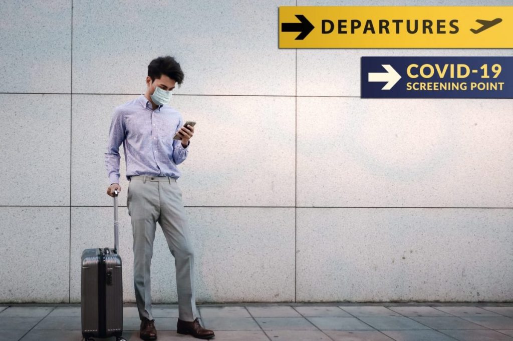 traveler waiting at the airport