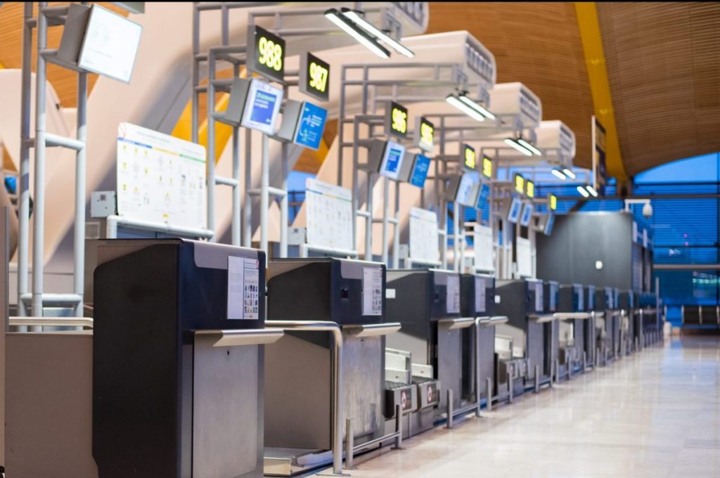 Empty Airport Check-In Counters