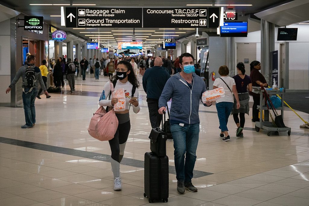 Airline passengers wearing masks may become a permanent sight. 