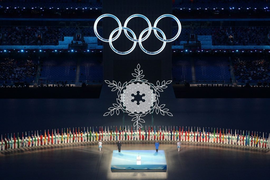 The Opening ceremony of the Winter Olympics at Beijing this year.