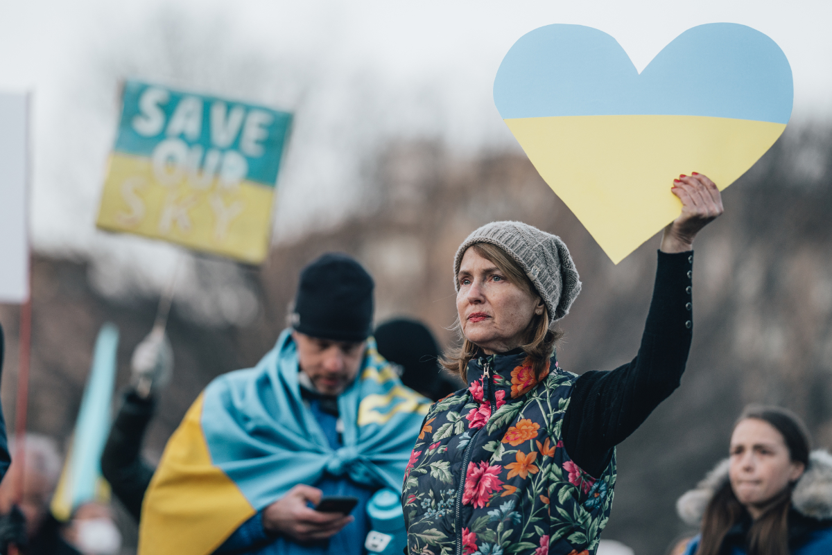 A pro-Ukraine demonstration outside the White House at Lafayette Square in Washington, D.C. Photo by John Brighenti. Source: Flickr/Creative Commons.