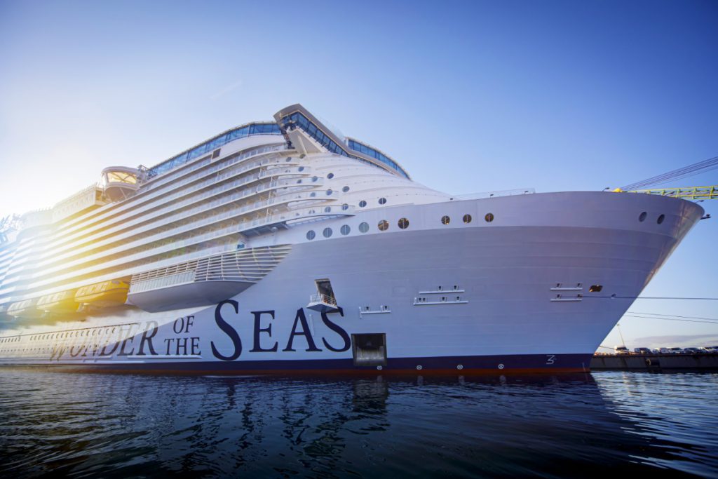 Royal Caribbean International's Wonder of the Seas joined the cruise company's lineup of ships in January 2022, with its first sailing expected on March 4, in Fort Lauderdale, Florida. Photo credit: Sigrun Sauerzapfe. Source: Royal Caribbean.
