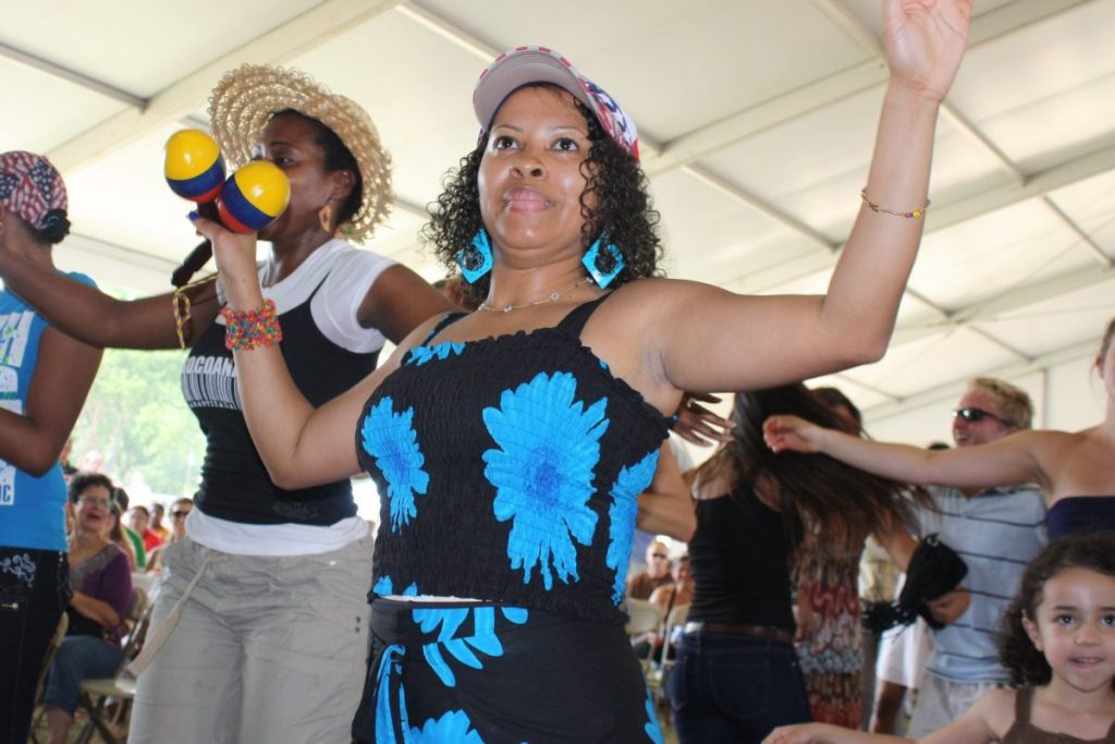 Colombians celebrating at a festival in Washington D.C.